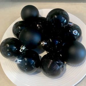 12 Vintage Black Christmas Ornaments Unbreakable